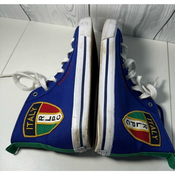 Ralph Lauren Polo 67 Italy Rudy Blue High Top  Men Size 11D Sneakers (READ) - Picture 8 of 11